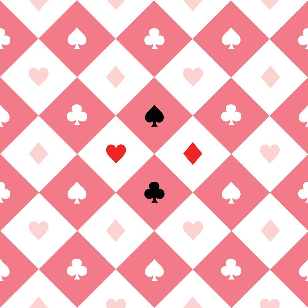 Card Suits Pink White Chess Board Diamond Background vector