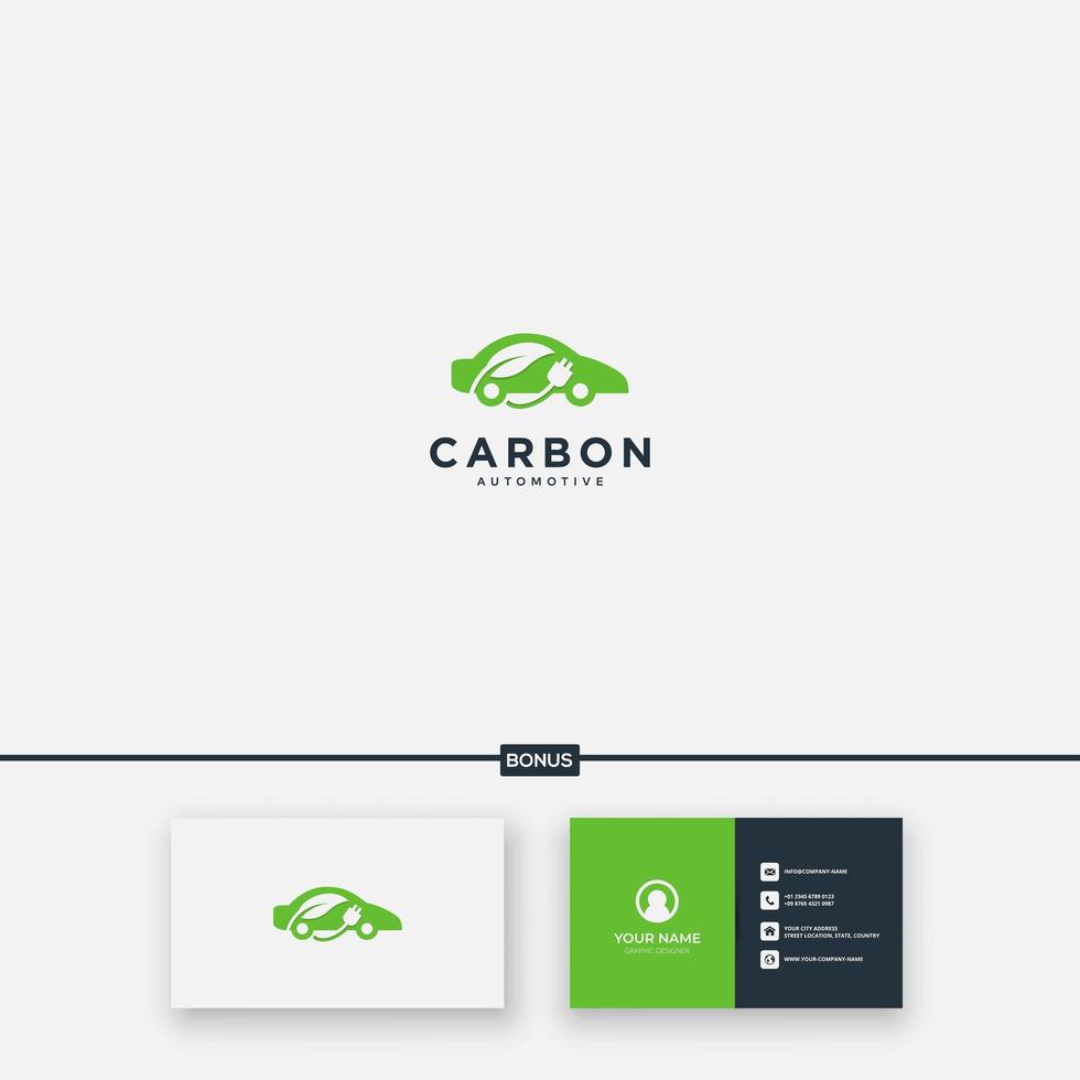 carbon natural car electric logo vector