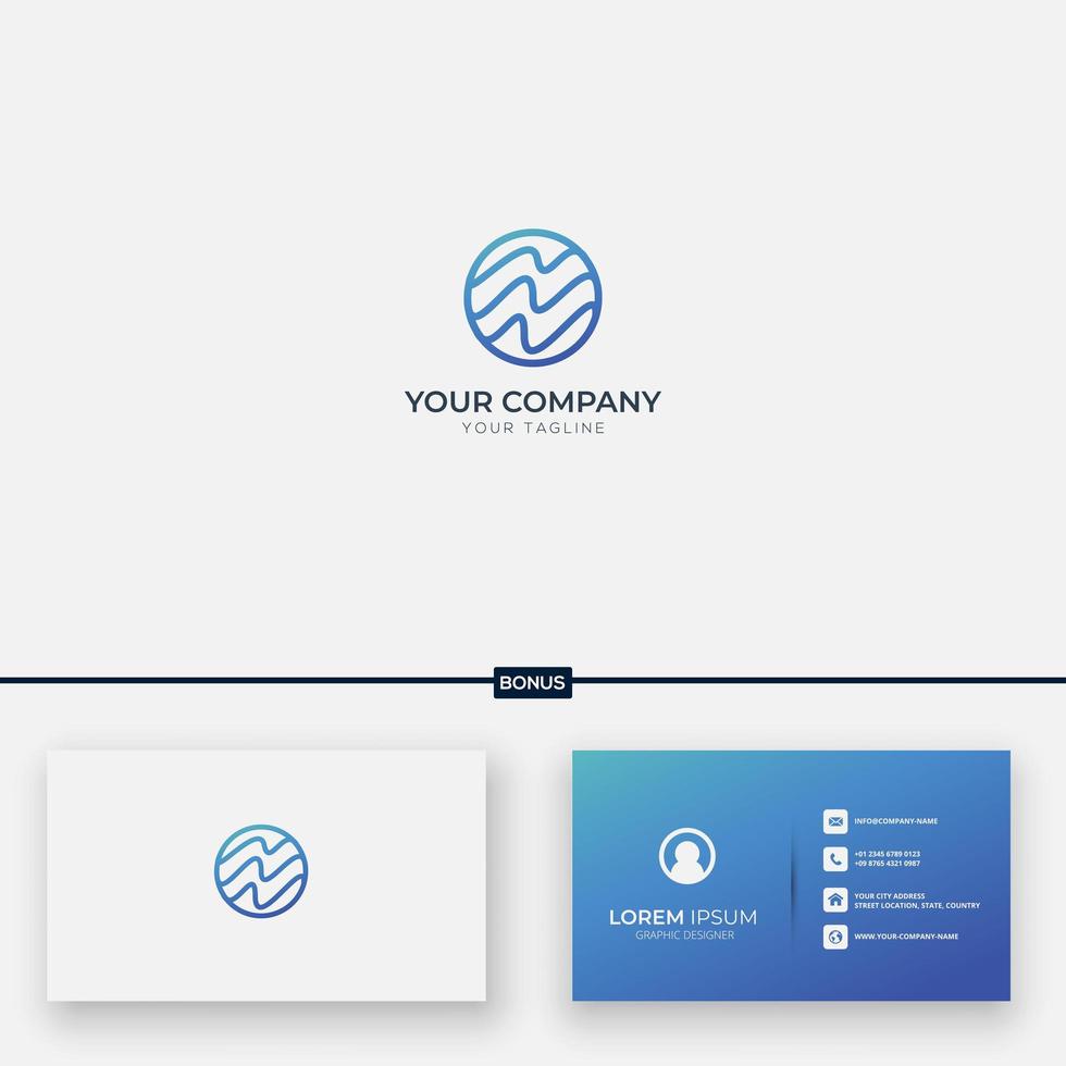 line art wave modern and simple logo vector