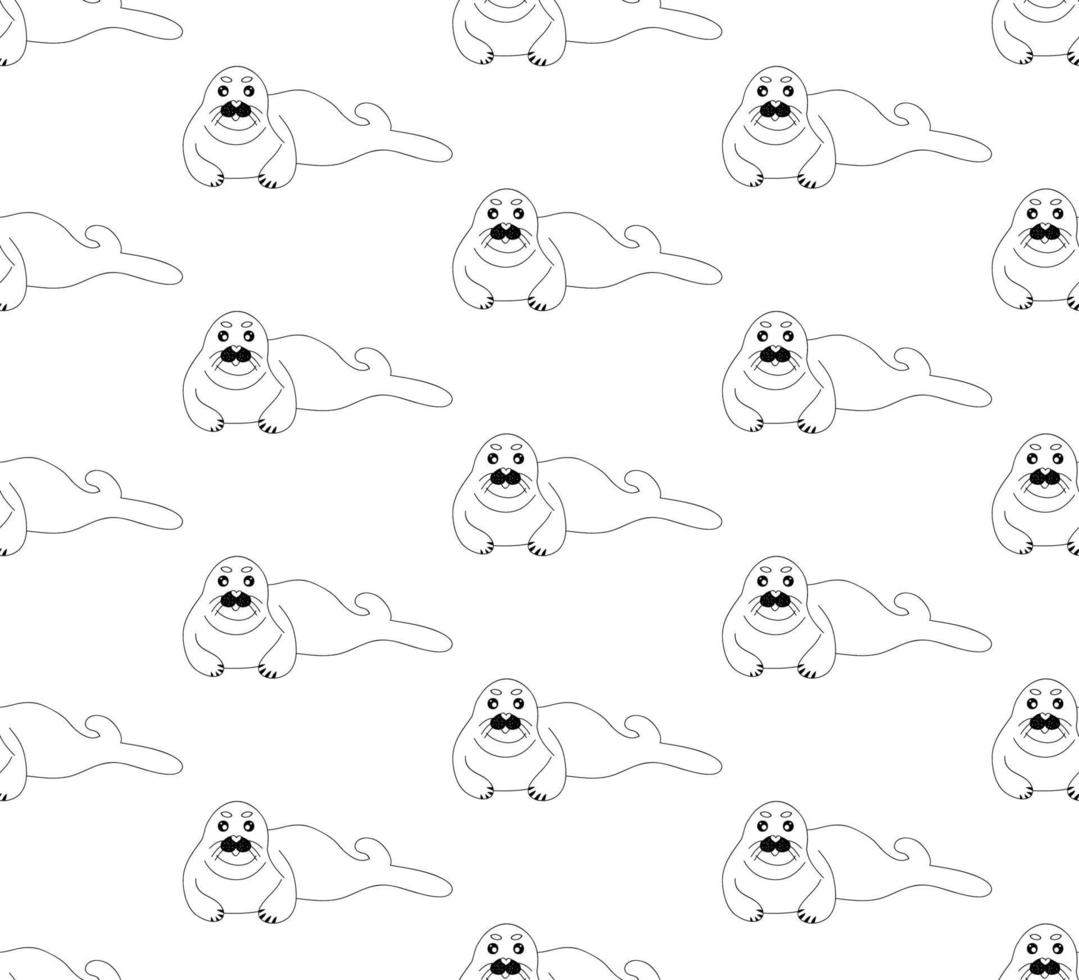 White Seal on White Background vector