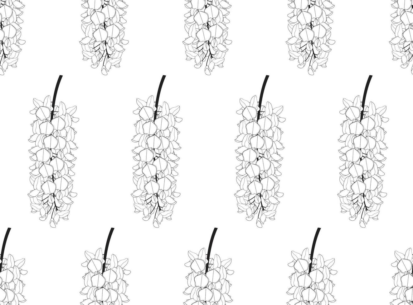 Wisteria Seamless on White Background vector