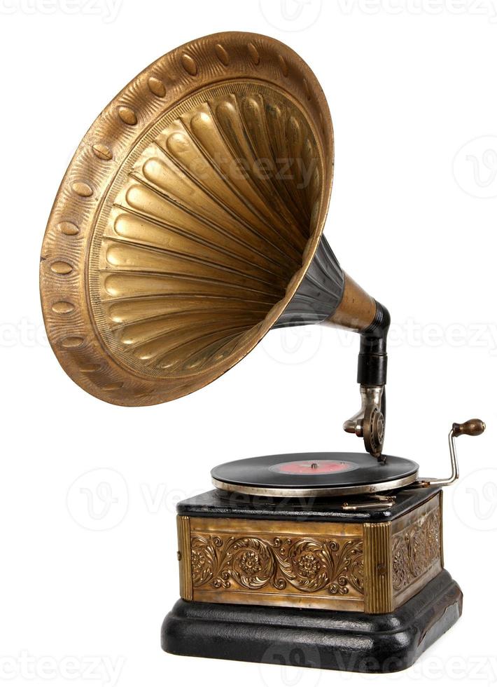 Vintage gramophone record players photo