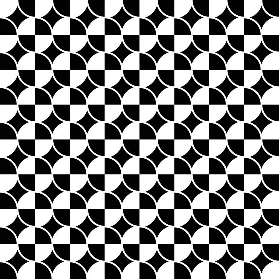 White Black Circle Seamless on Black Background vector