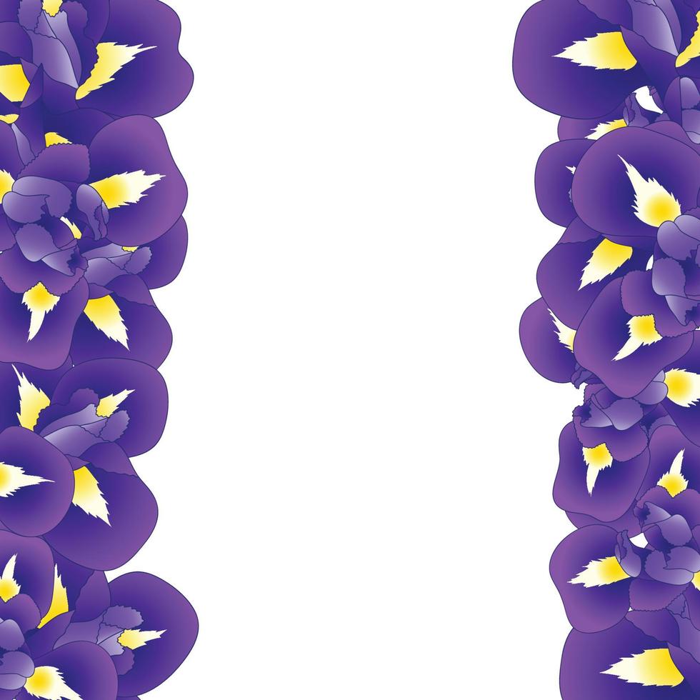 Purple Iris Flower Border vector