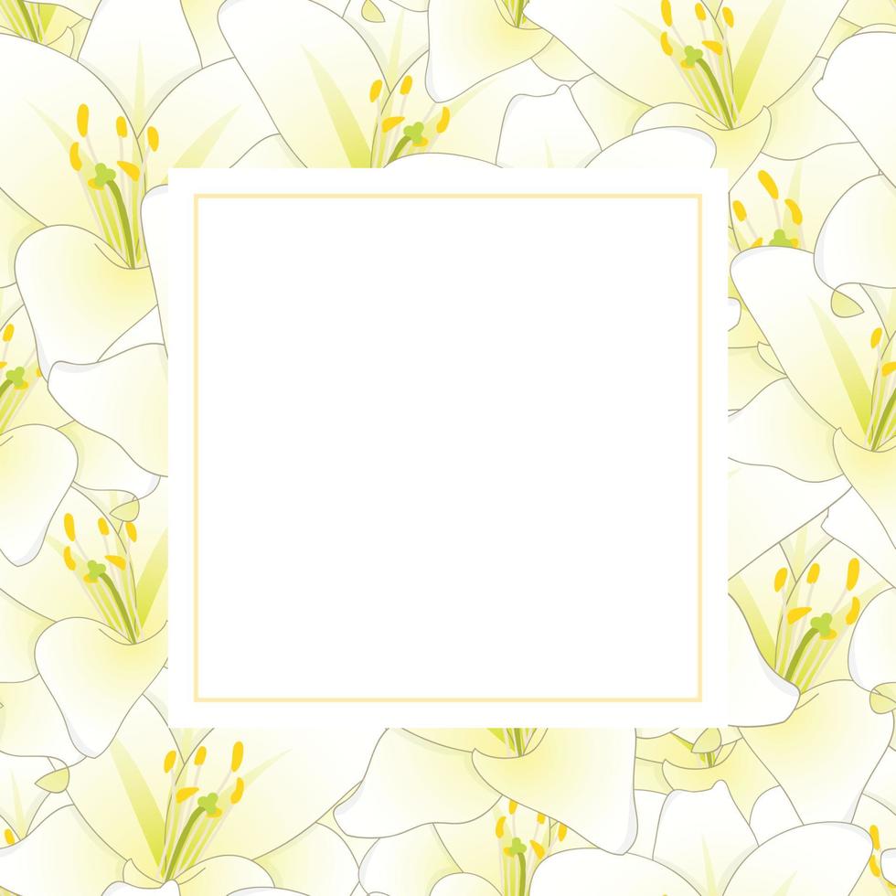 tarjeta de banner de flor de lirio blanco vector