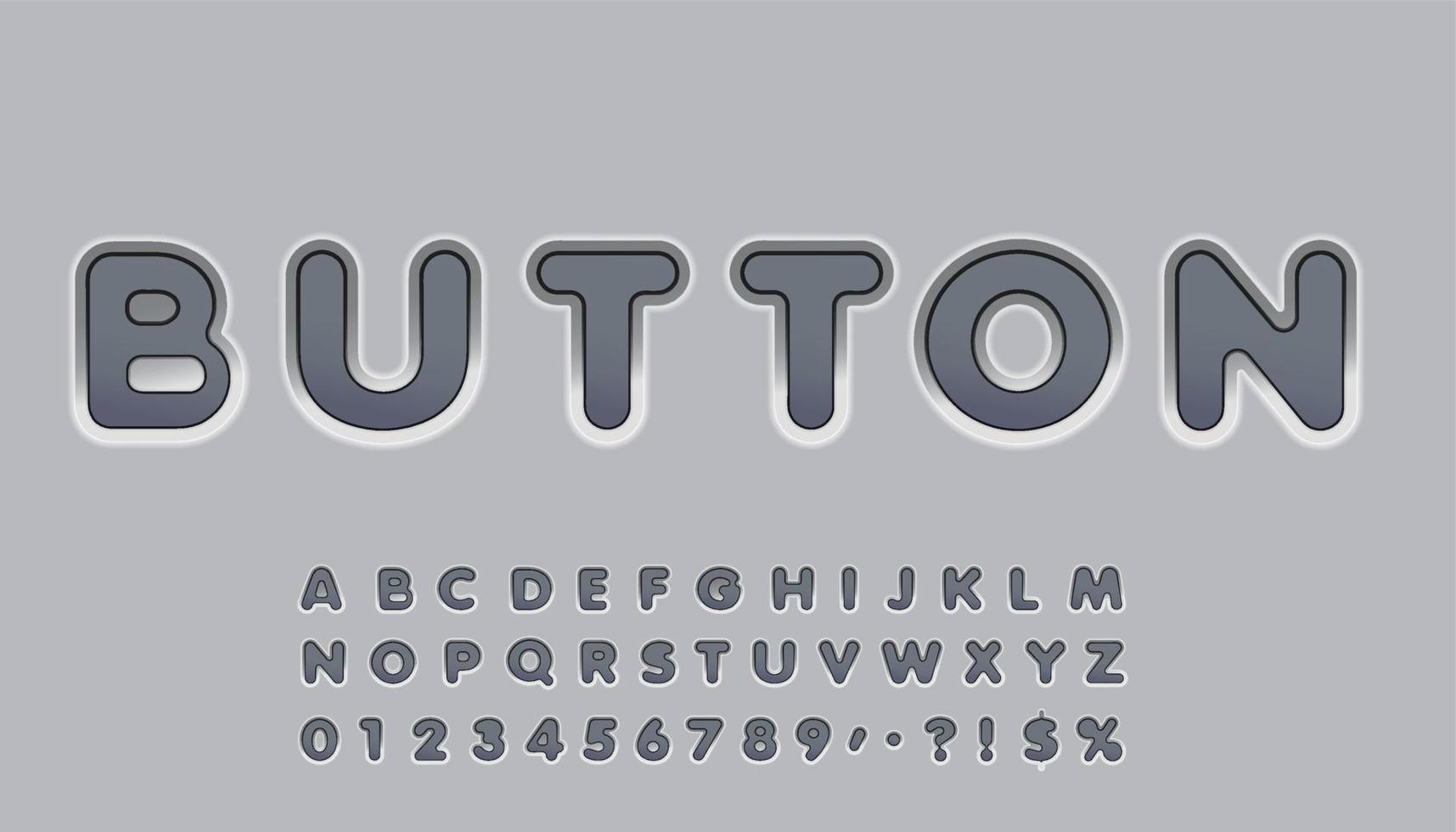 Set of button style letters. Typography design.Eps10 vector. vector
