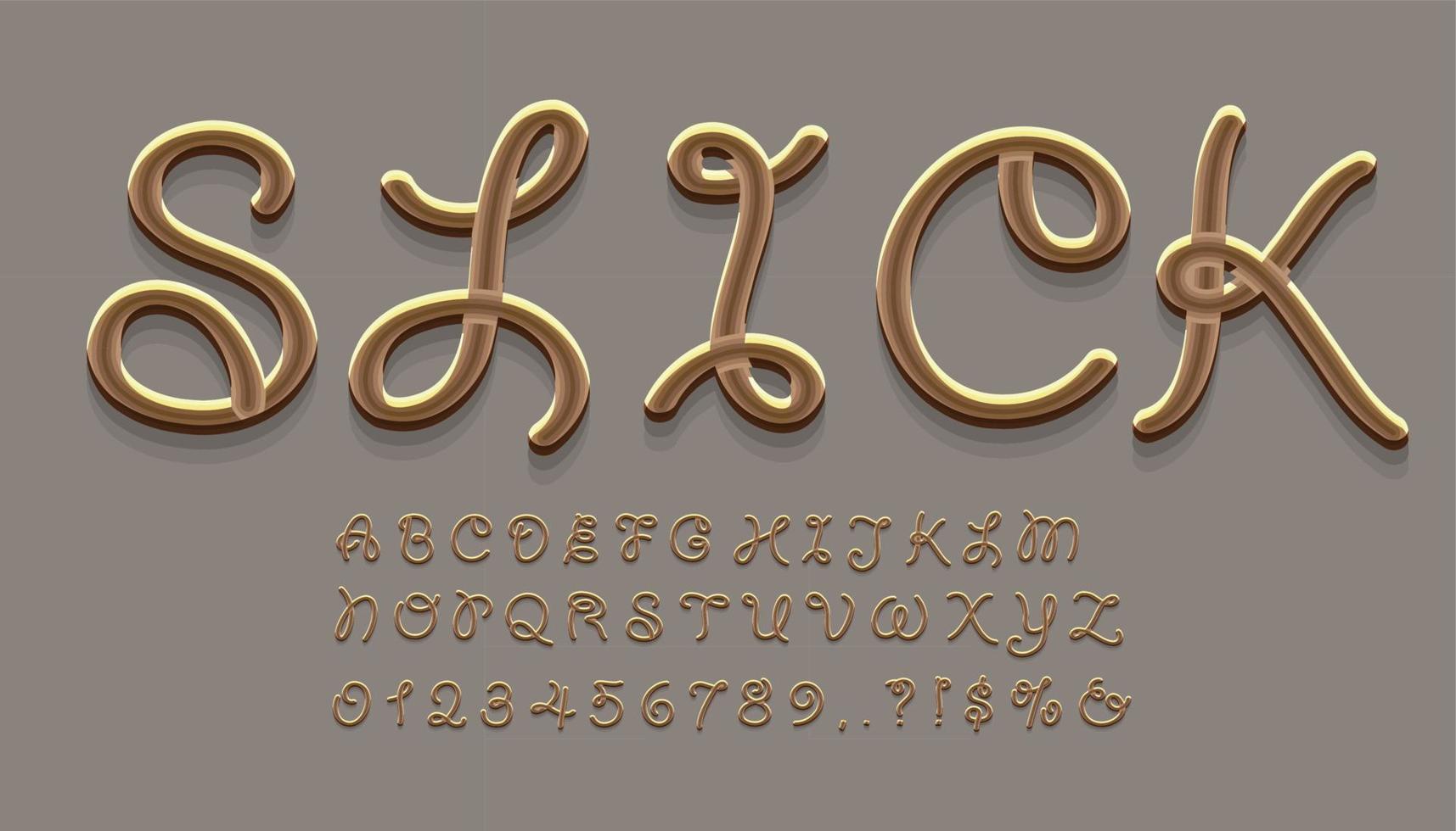 SLICK COPPER TUBE  style font design. vector