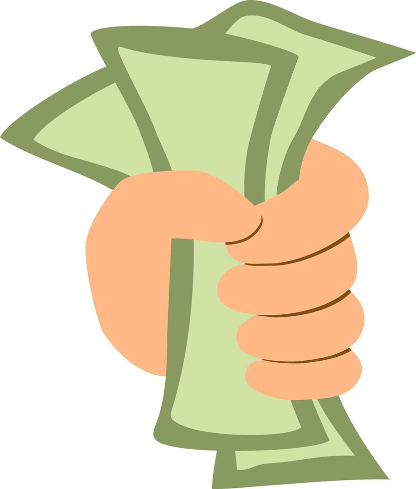 Hand grabbing money vector