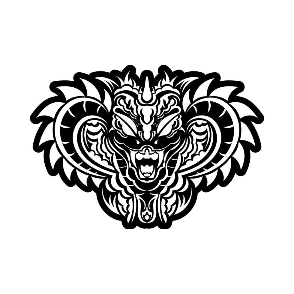 Polynesian style tattoo with a snake head. Isolated. Vector. vector