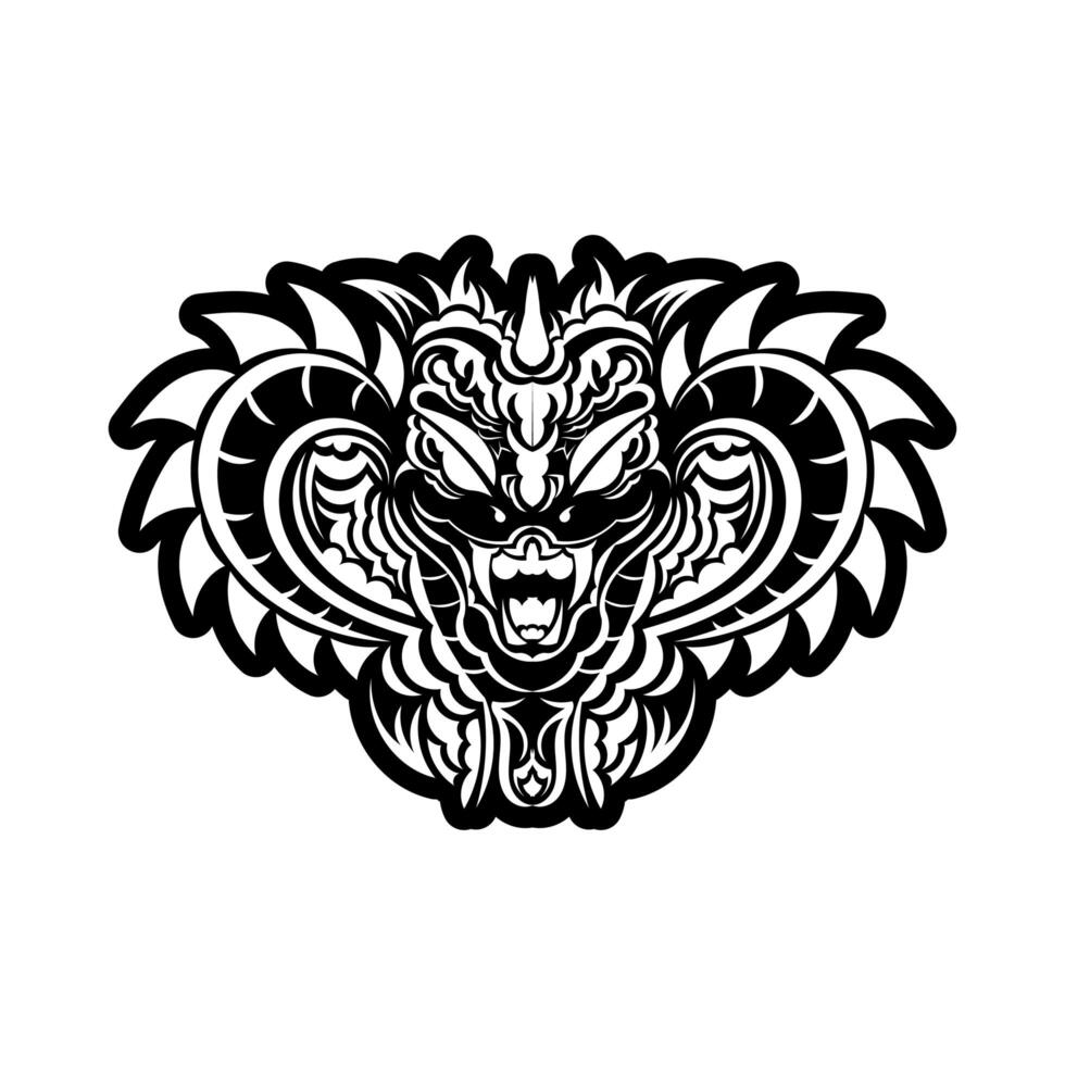 Polynesian style tattoo with a snake head. Isolated. Vector. vector