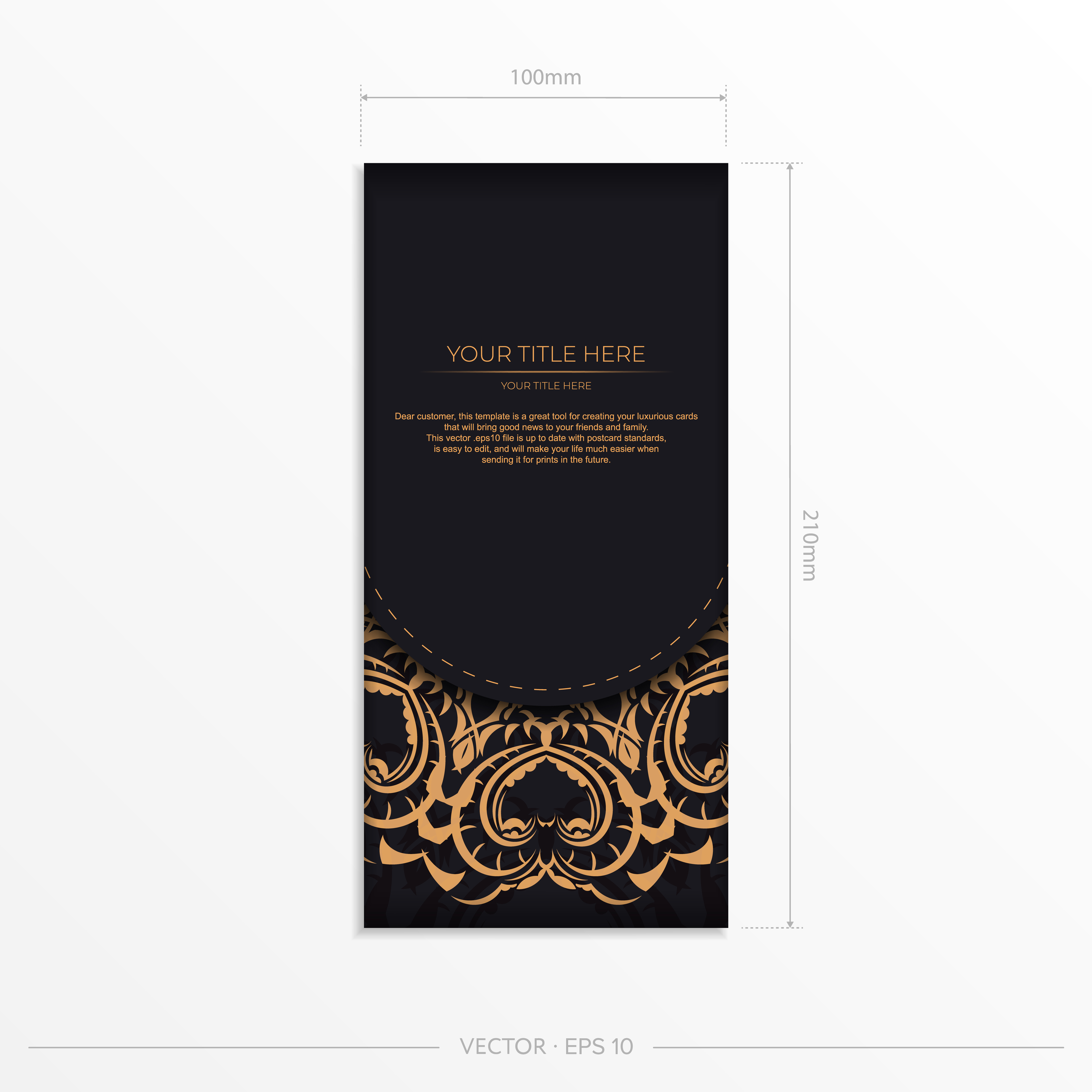 Luxurious postcard design with Indian vintage ornaments. Can be used as