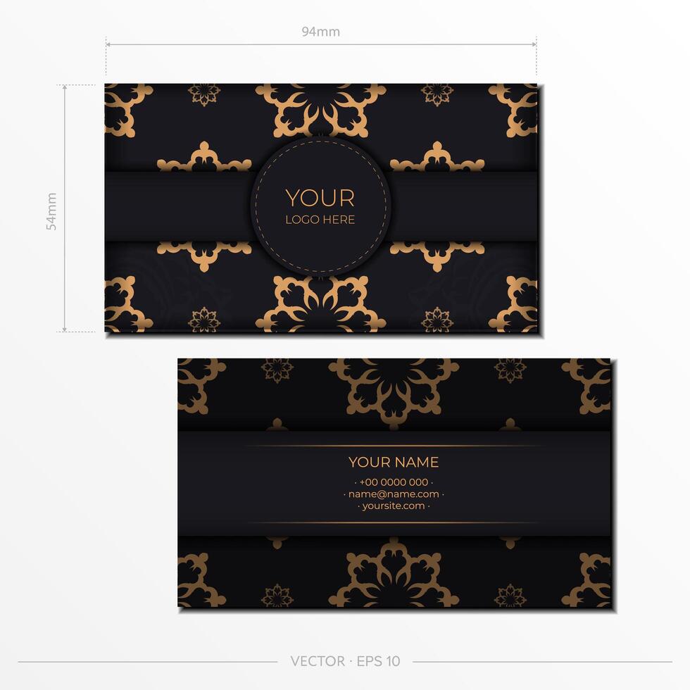 Business cards template. Decorative floral business cards, oriental pattern, illustration. vector