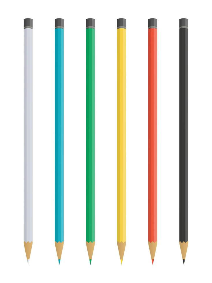 A set of pencils. Realistic colored pencils. vector