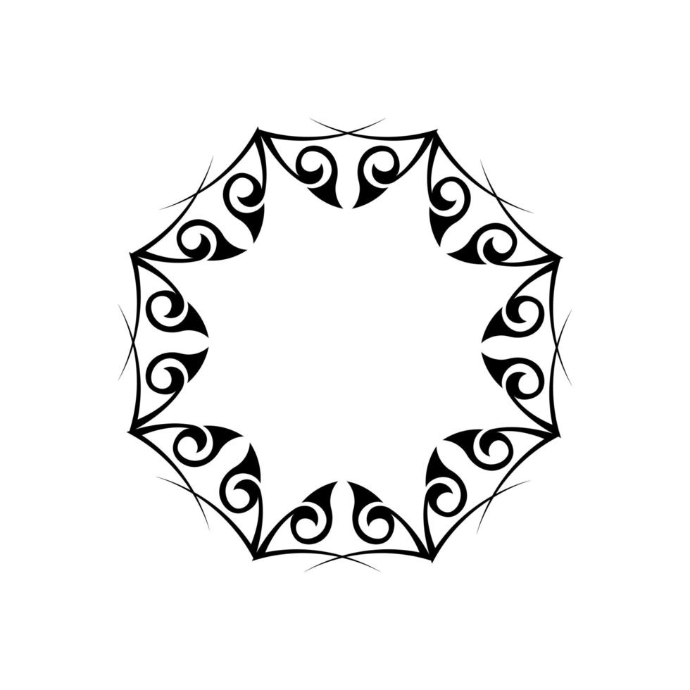 Vintage mandala black white round ornament. Decorative round ornaments. Unusual flower shape. vector