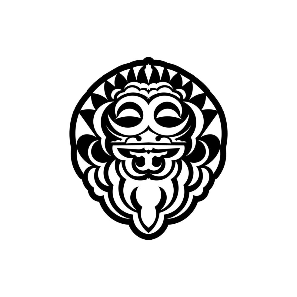 Mask face tattoo ornament maori style. African ritual traditional mask. Tiki moko. Totem vector design.