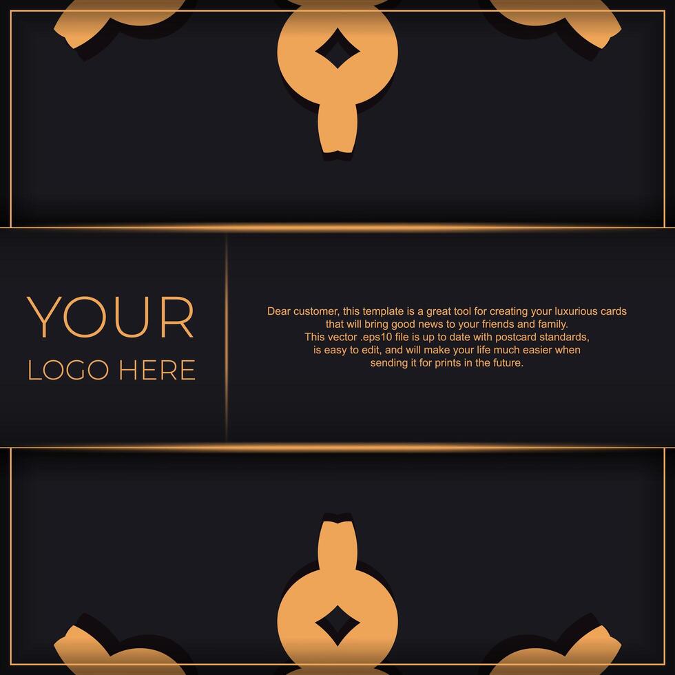 Luxurious invitation card design with abstract vintage ornament. Can be used as background and wallpaper. Elegant and classic vector elements ready for print and typography.