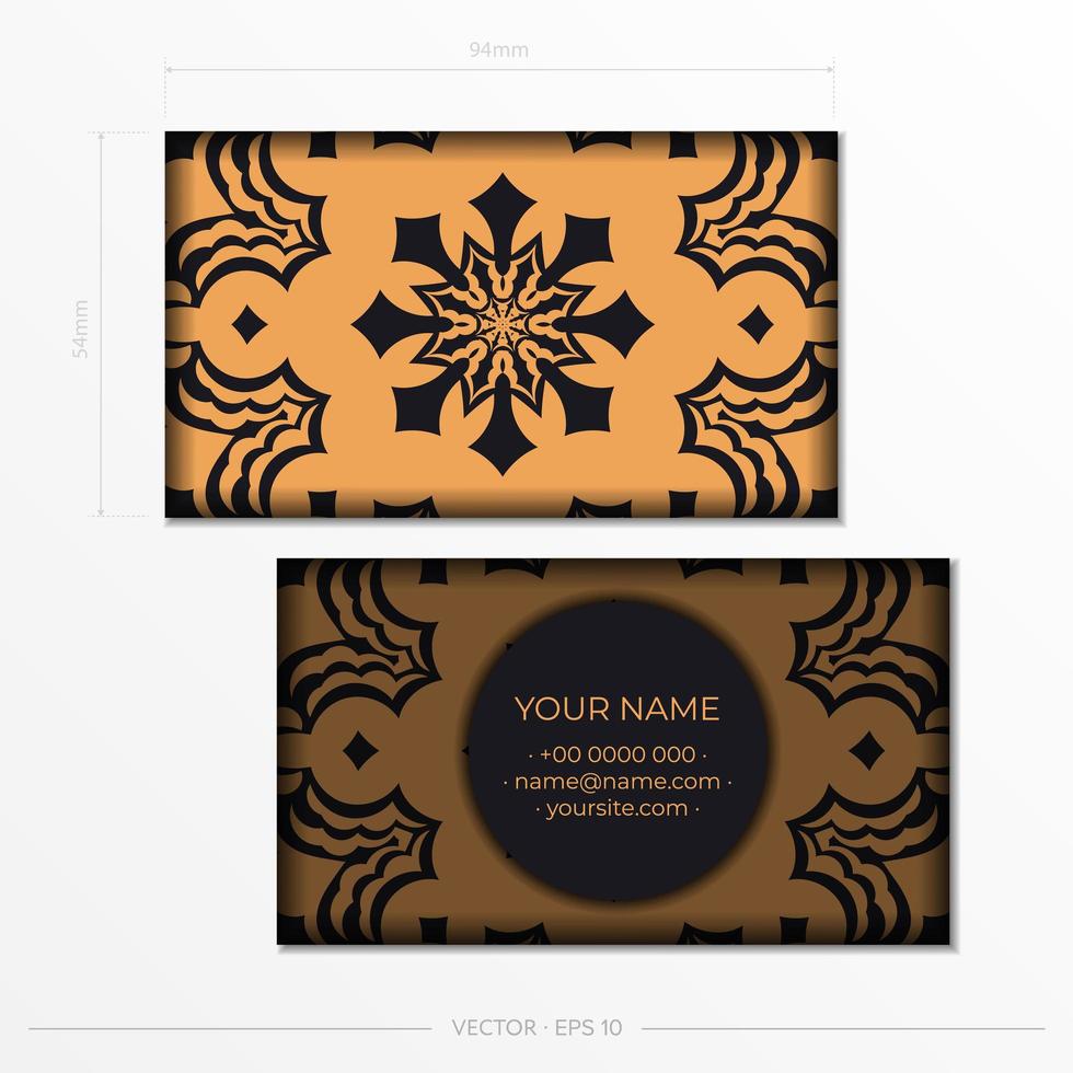 Business cards template. Vintage decorative elements. Decorative floral business cards, oriental pattern, illustration. vector