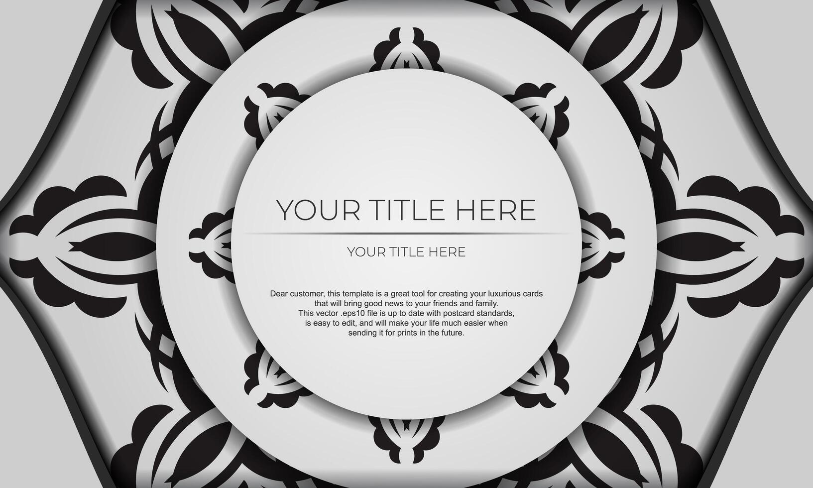 White luxury background with abstract mandala ornament. Elegant and classic vector elements ready for print and typography.