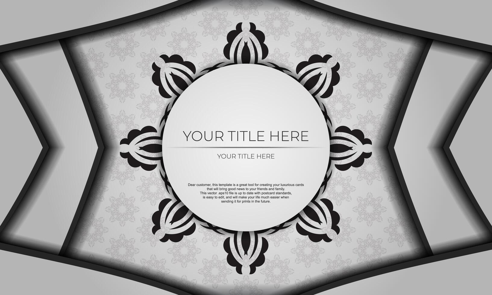 White luxury background with abstract mandala ornament. Elegant and classic vector elements with space for your text.