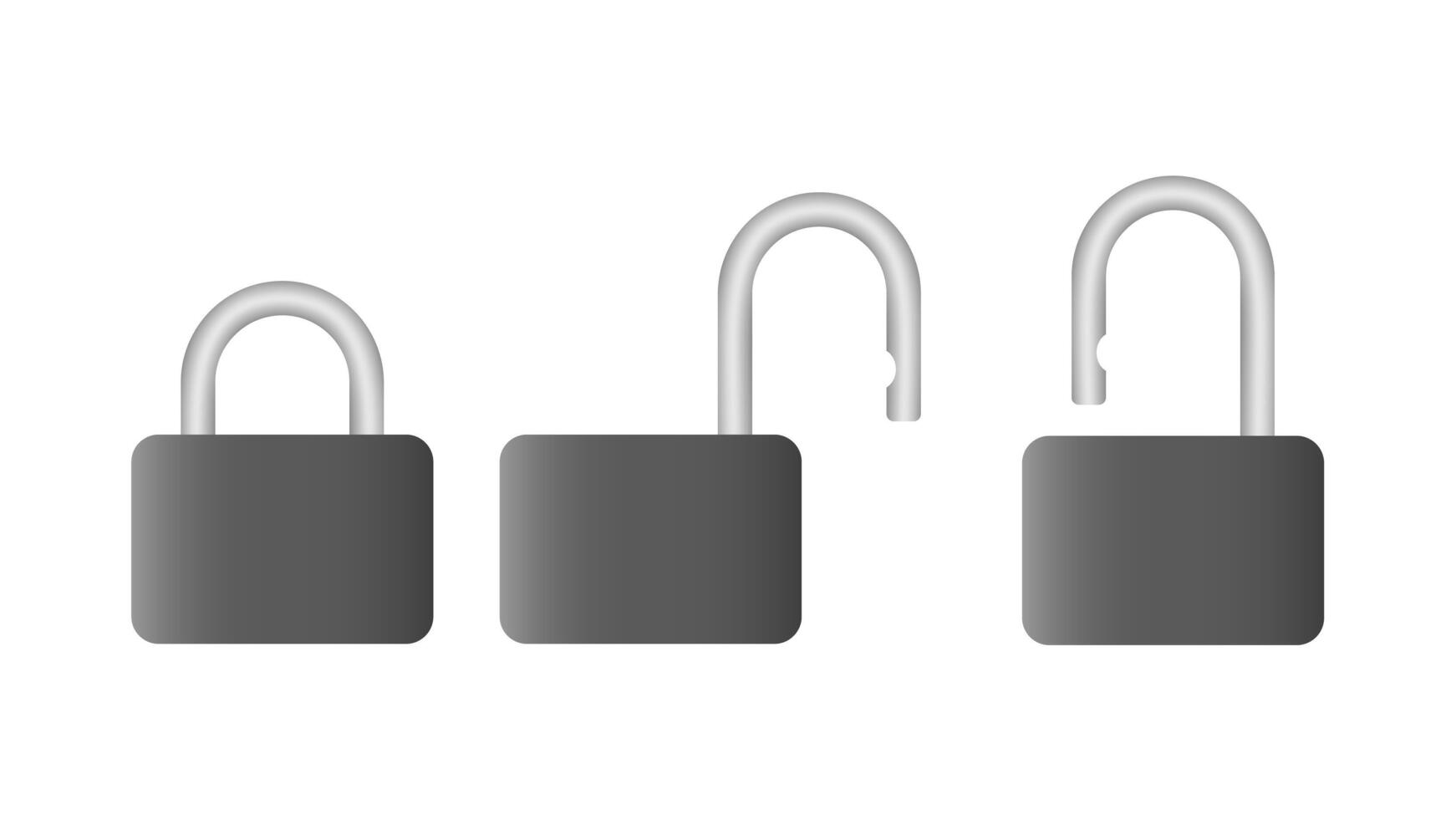 Square door lock. Modern castle isolated on white background. . vector