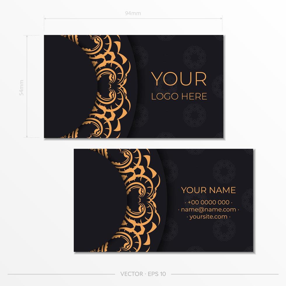 Luxurious business card design with abstract vintage ornament. Can as Roman background and wallpaper. Elegant and classic elements ready for print and typography. vector