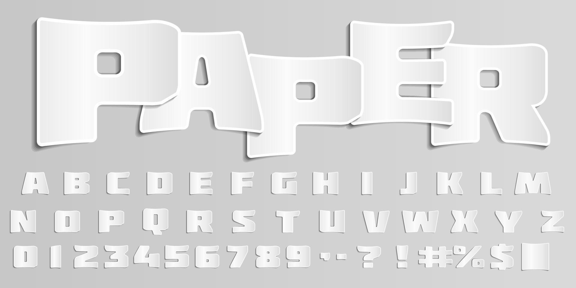 letras del alfabeto cortadas de papel. eps10 vector. vector