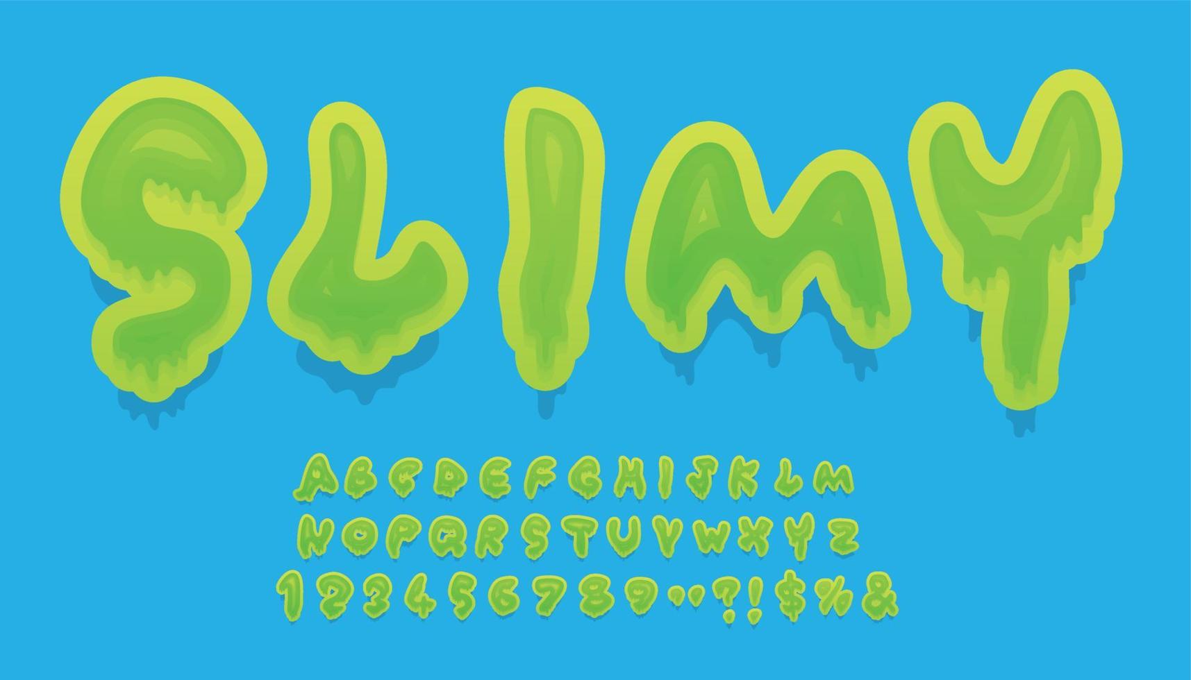 Slime font type letter. Green toxic mold. vector