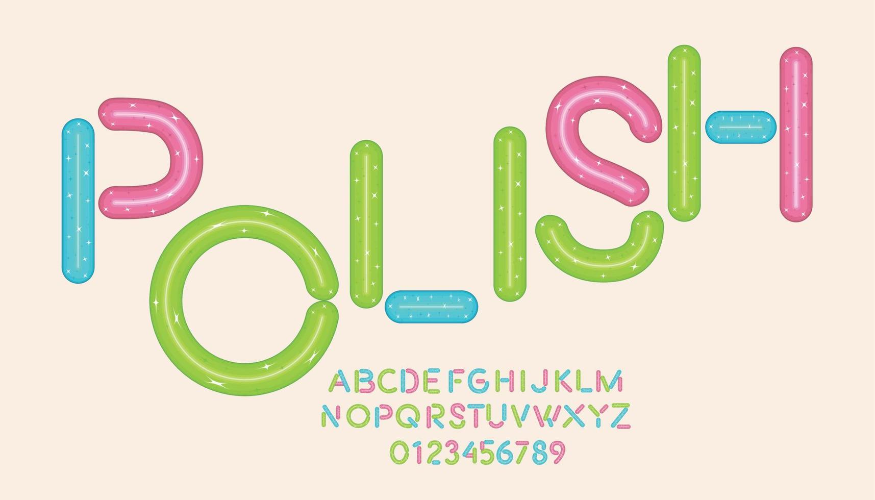 Font set with polished alphabet. Typography vector illustration.