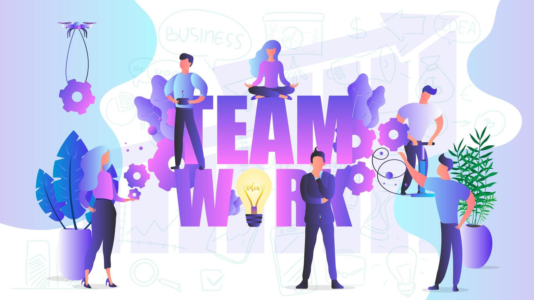 Set of businessmen for banners and presentations. . vector