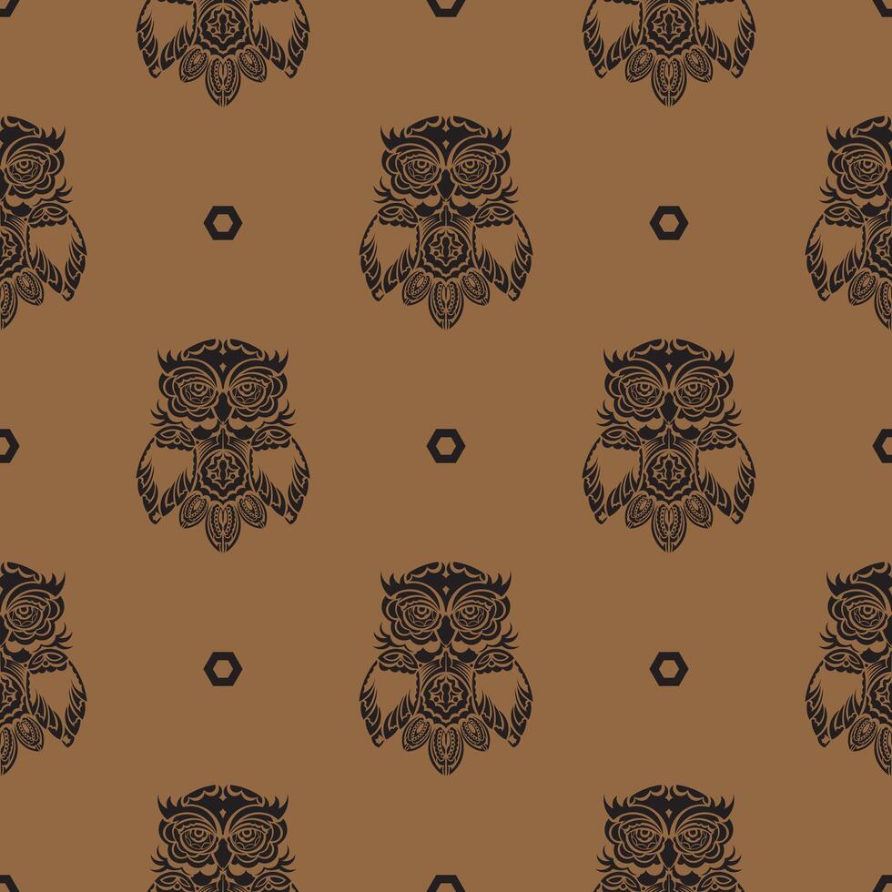 Seamless pattern with owls. Exclusive design. Vector