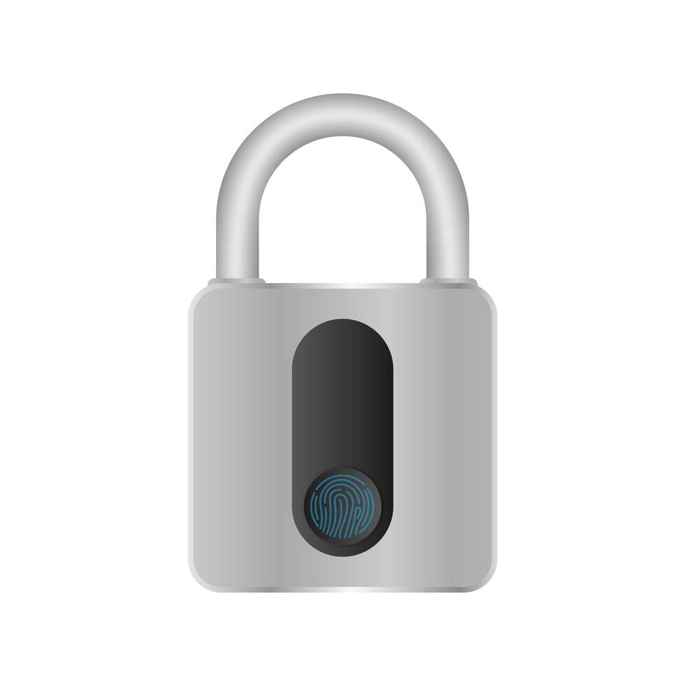 A lock with a blue button on it vector