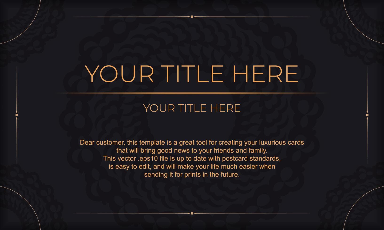 Dark luxury background with abstract mandala ornament. Elegant and classic elements with space for your text. vector