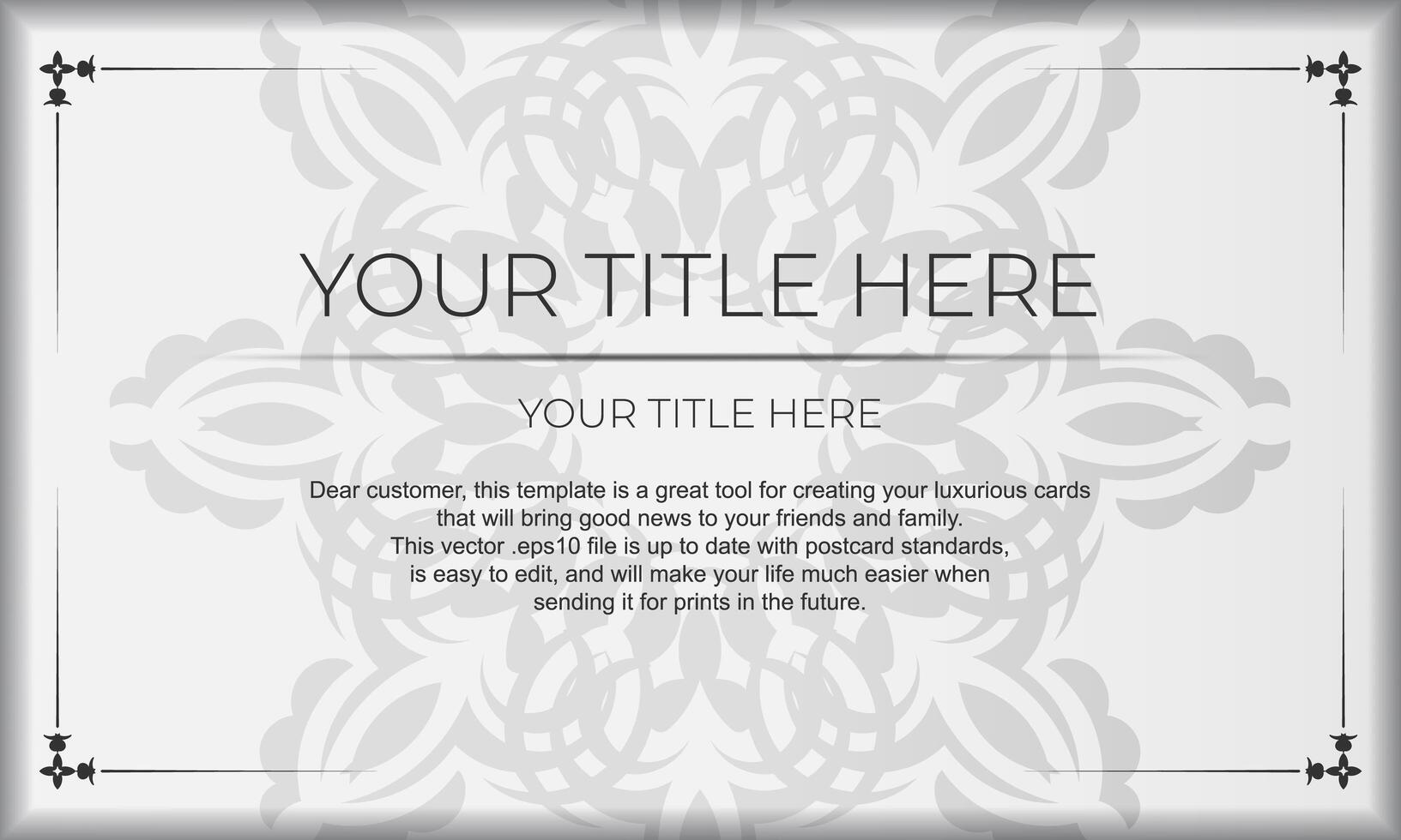 White luxury background with abstract ornament. Elegant and classic vector elements.