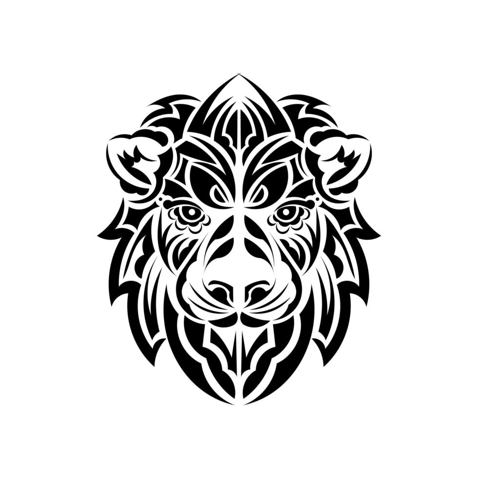 ilustración de león con estilo blanco y negro vector