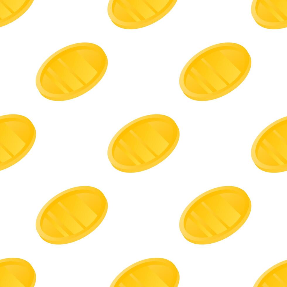 Money coins seamless pattern background. Business flat vector illustration. Gold money coin symbol pattern.