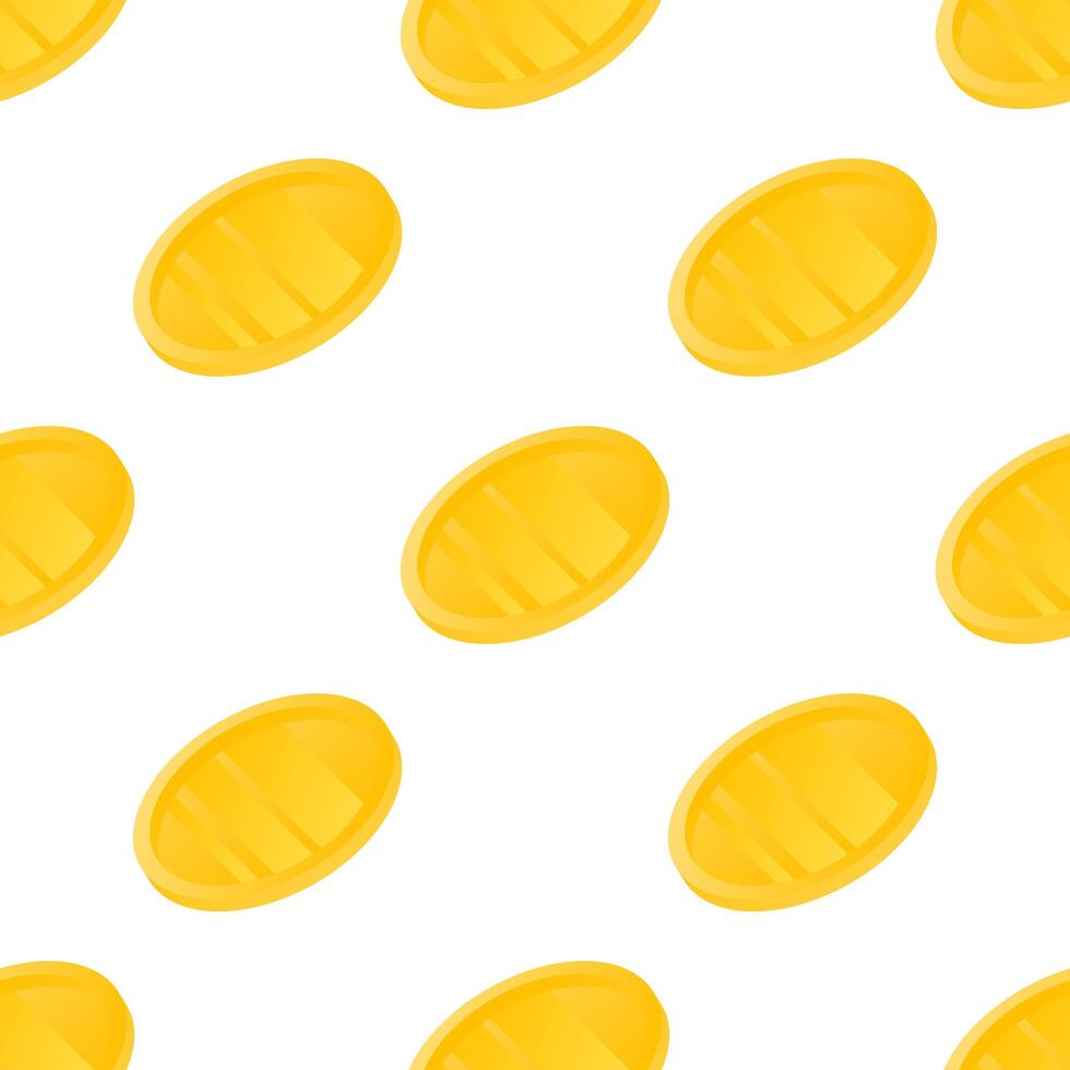 Money coins seamless pattern background. Business flat vector illustration. Gold money coin symbol pattern.