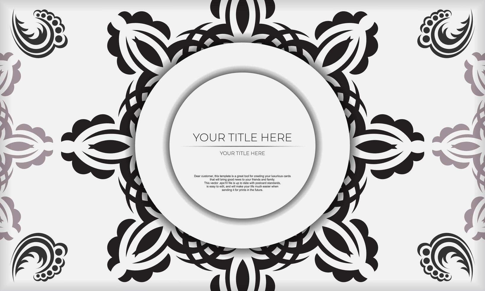 White luxury background with abstract ornament. Elegant and classic vector elements ready for print and typography.