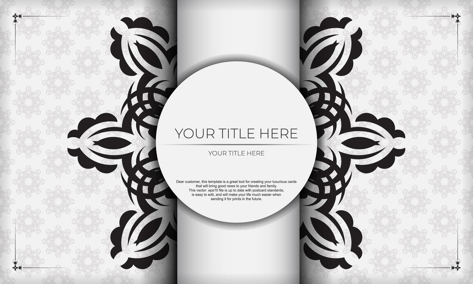 White luxury background with Indian ornaments. Elegant and classic vector elements ready for print and typography.