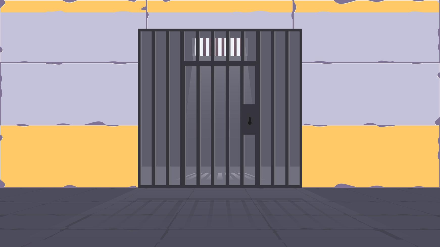 celda de prisión. una celda de prisión con una rejilla de metal. prisión en estilo de dibujos animados. vector. vector