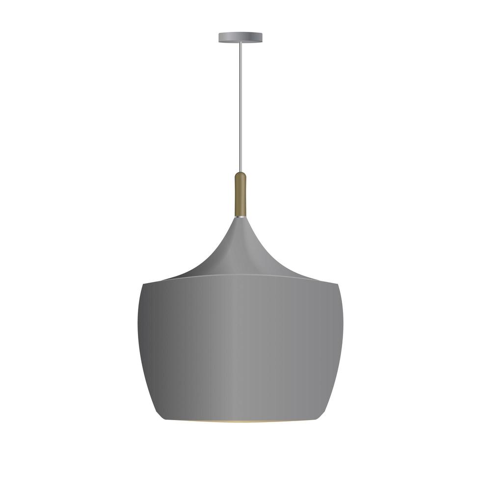 Gray chandelier isolated on a white background. Ceiling lamp. Vector illustration.