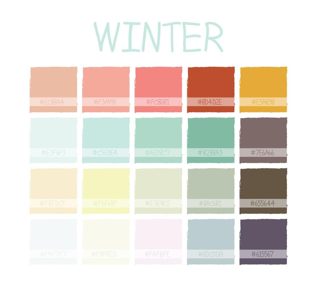 Winter Color Tone with Code. Vector Illustration