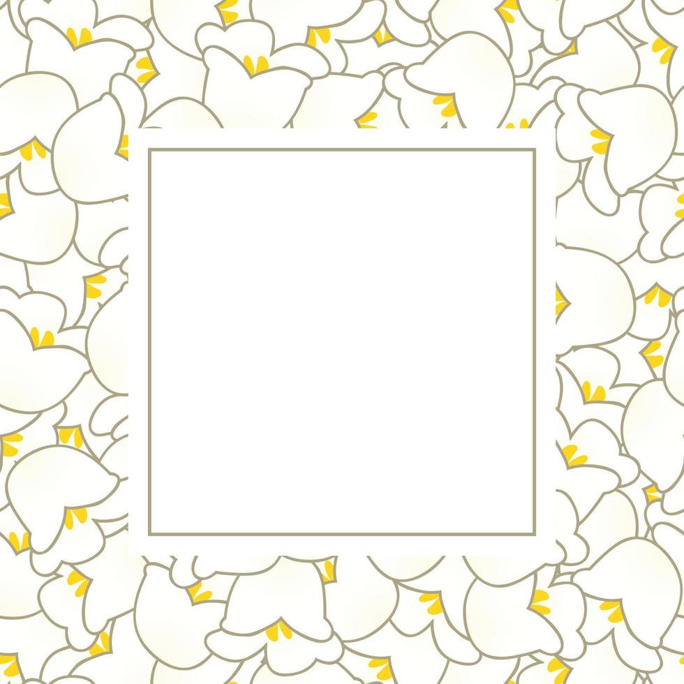 White Lily of the Valley Banner Card. vector
