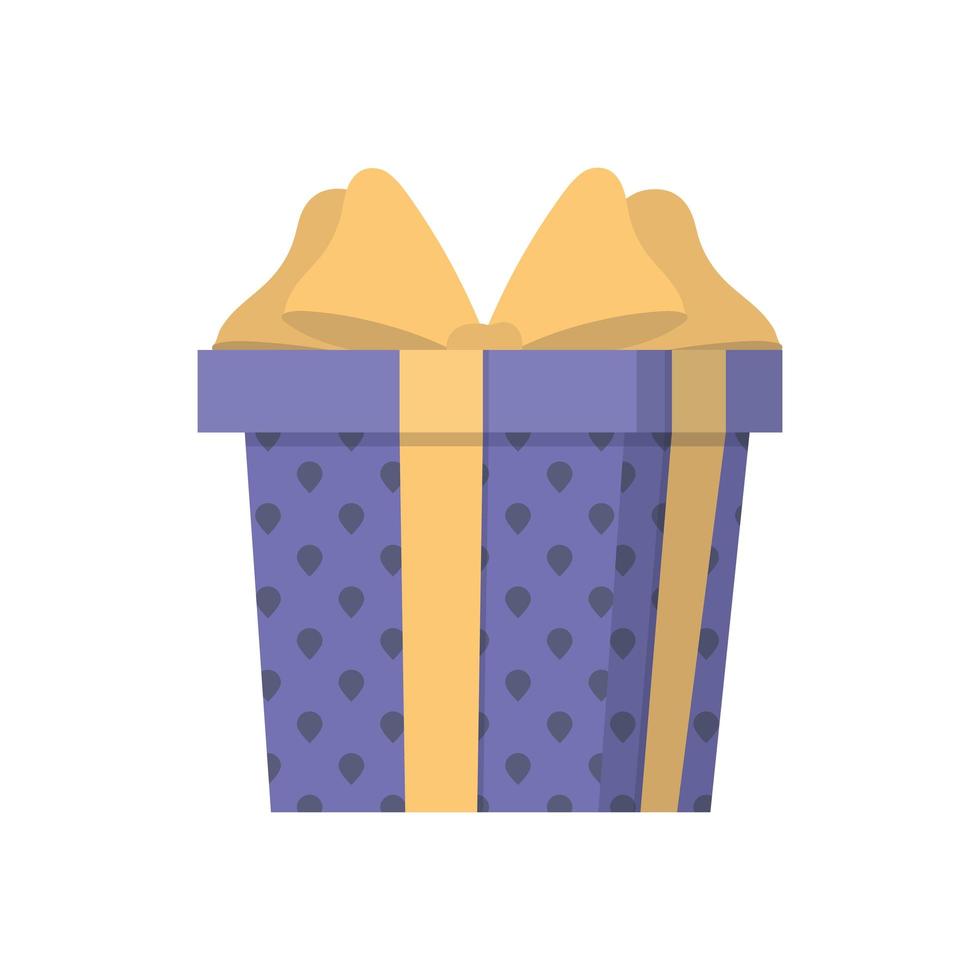 Gift box in flat style. Gift with a yellow bow. Isolated. Vector. vector