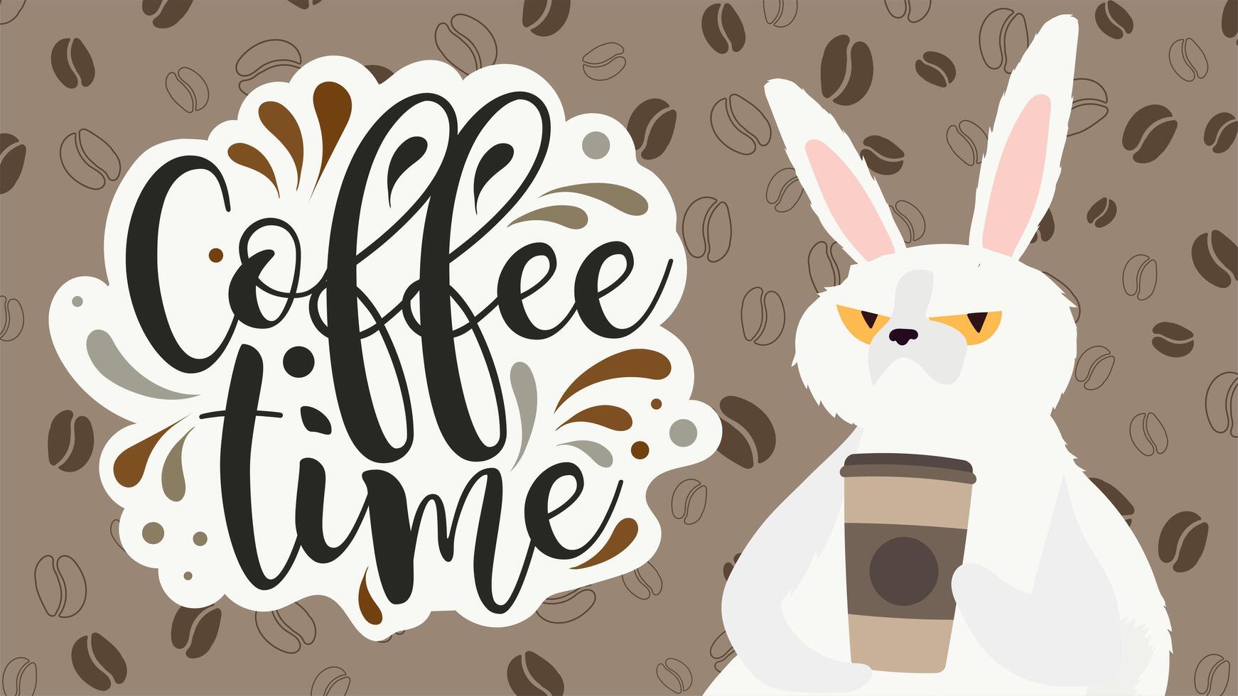 Coffee time vector banner.