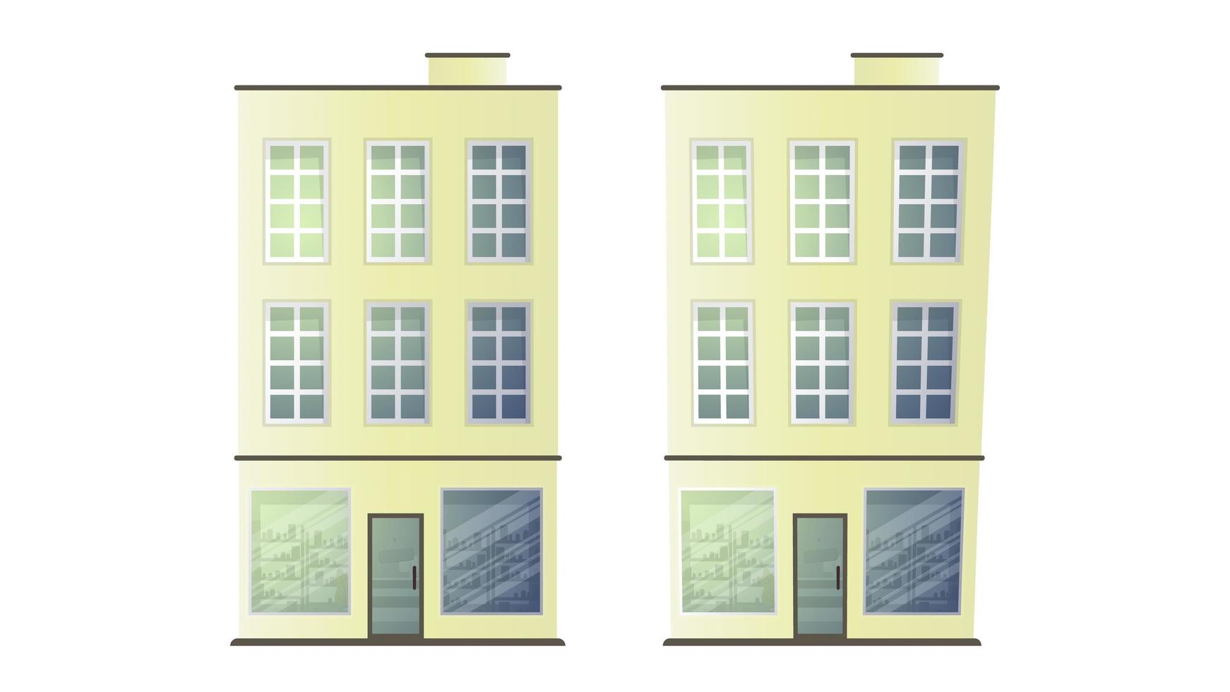 ilustración vectorial de edificios de gran altura. edificios para el diseño de la ciudad. Aislado en un fondo blanco. vector