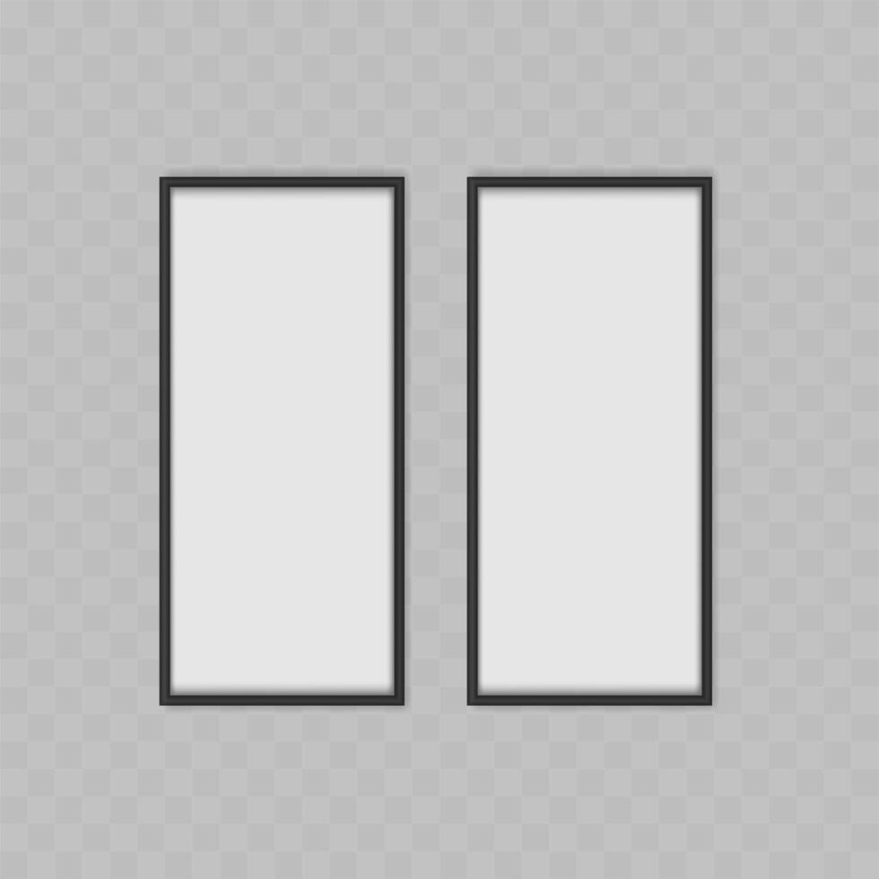 Vector realistic picture. Empty paintings in a black frame.