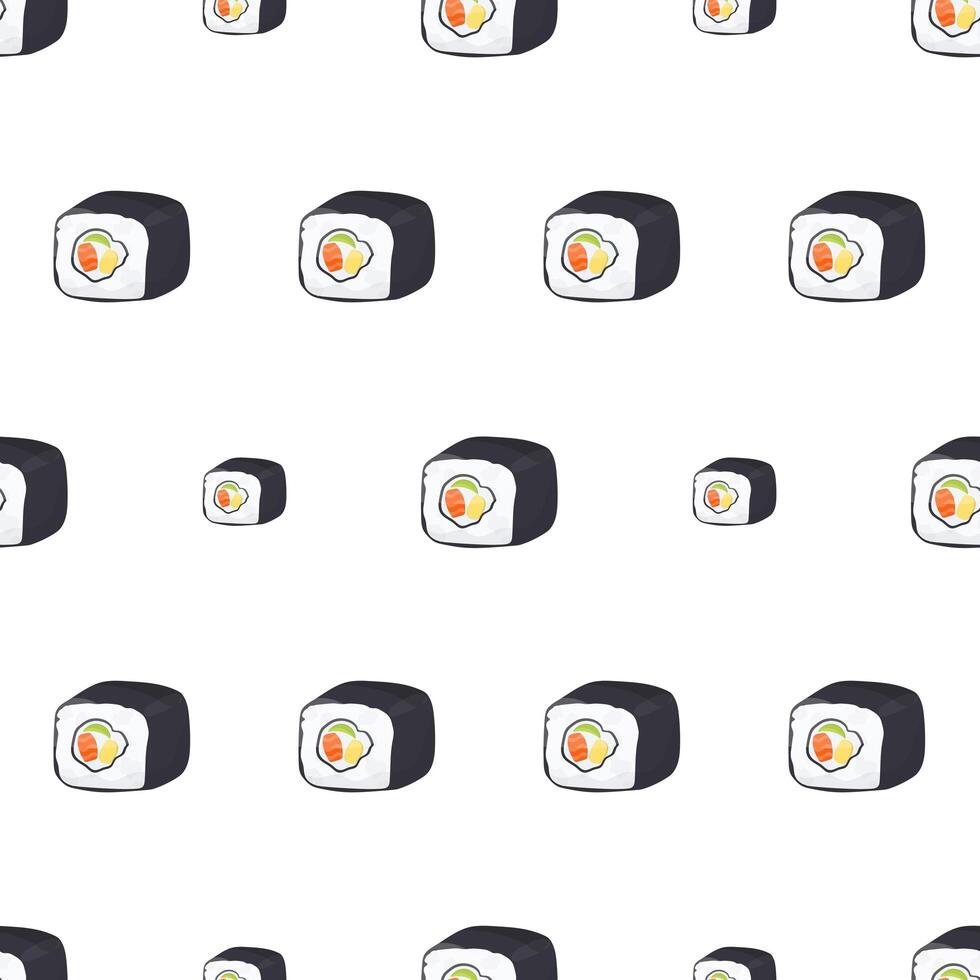 Seamless pattern with sushi. Background with rolls. Suitable for backgrounds, postcards, and wrapping paper. . vector