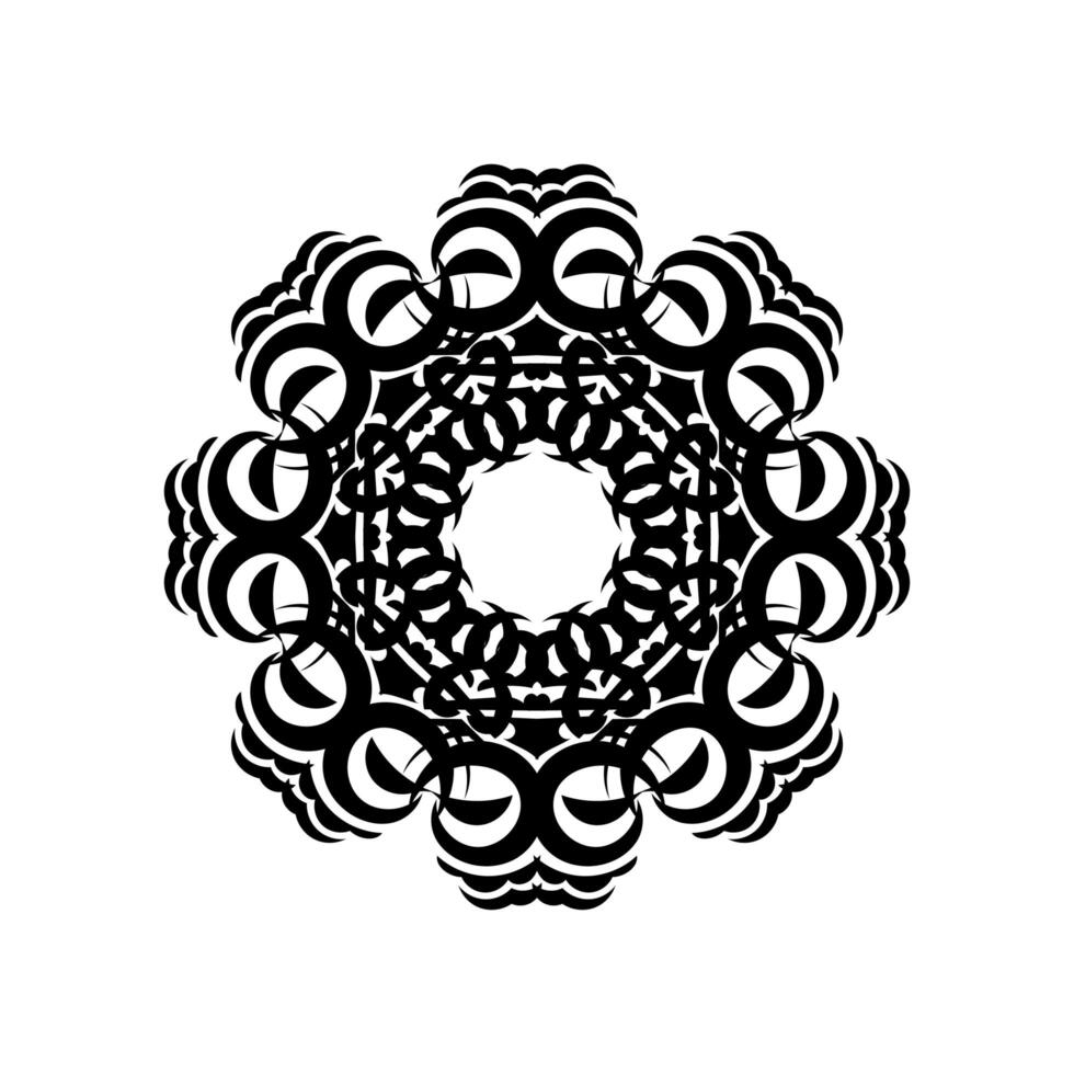 mandala indio en blanco y negro. ornamento circular. elemento aislado para el diseño y la coloración sobre un fondo blanco. vector