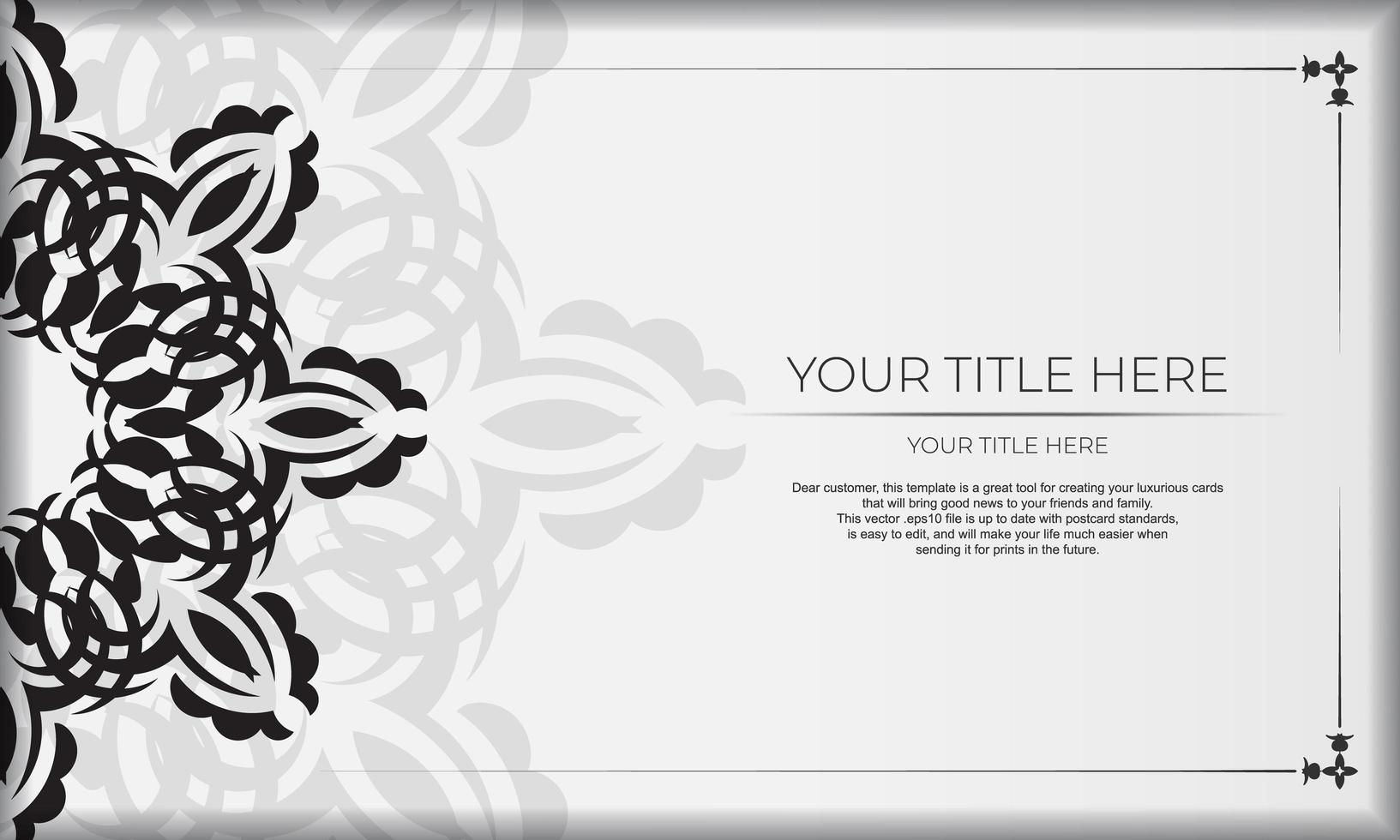White luxury background with abstract ornament. Elegant and classic vector elements.