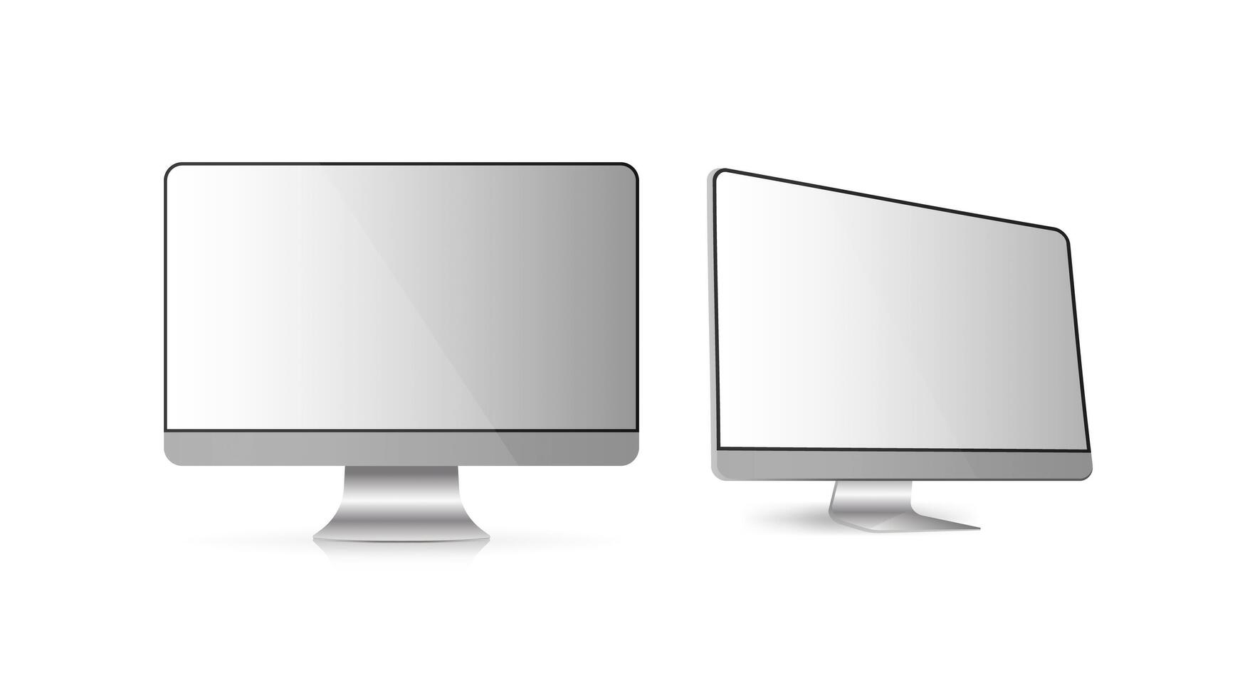 Modern monitor is isolated on a white background. Realistic screen. Vector. vector